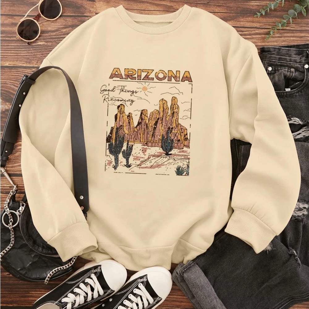 Arizona Graphic Beige Crewneck